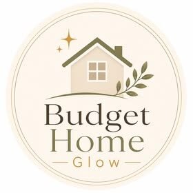 Budget Home Glow logo with a house and olive leaf design